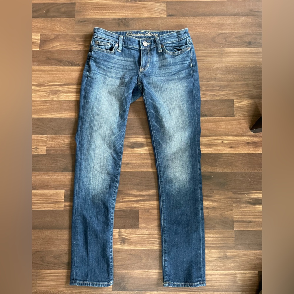 Premium skinny jeans- but really almost straight leg.